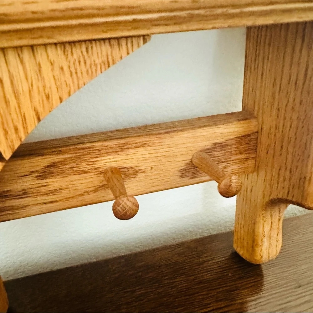 Wooden Wall Shelf with Heart Cutout - Vintage
